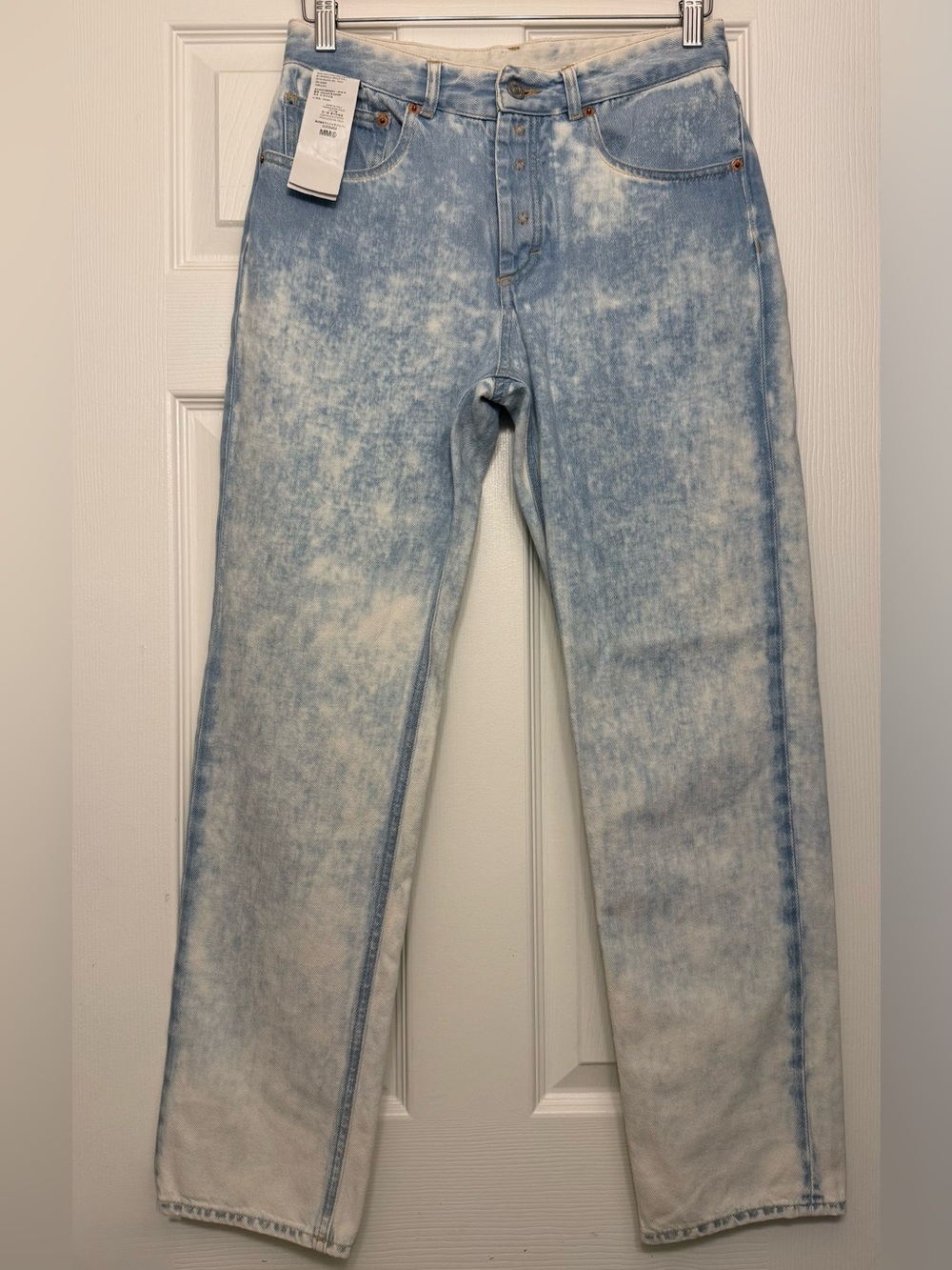 MM6 Maison Martin Margiela Light Blue and White Bleached Jeans